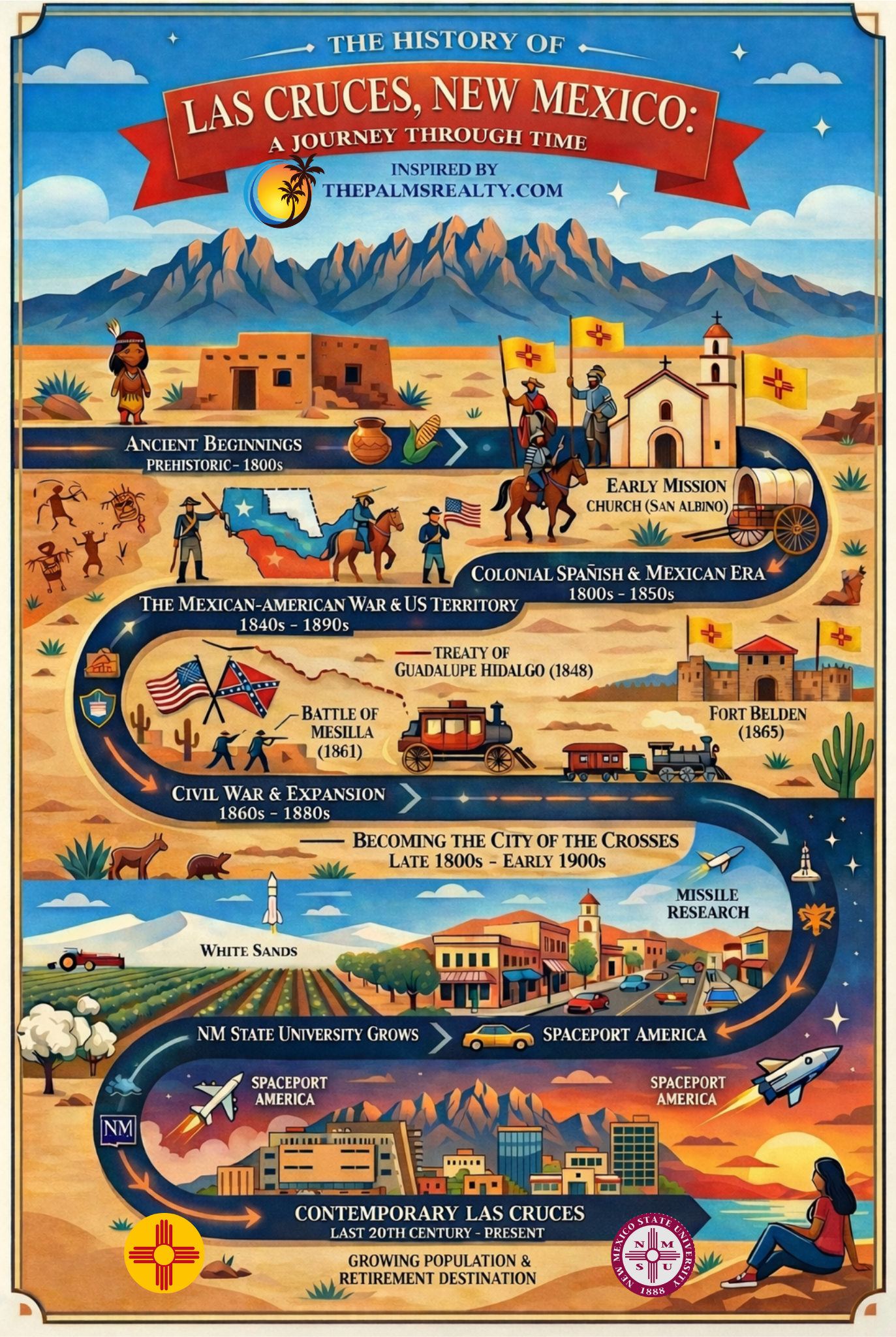 history of las cruces new mexico - a journey through time infographic